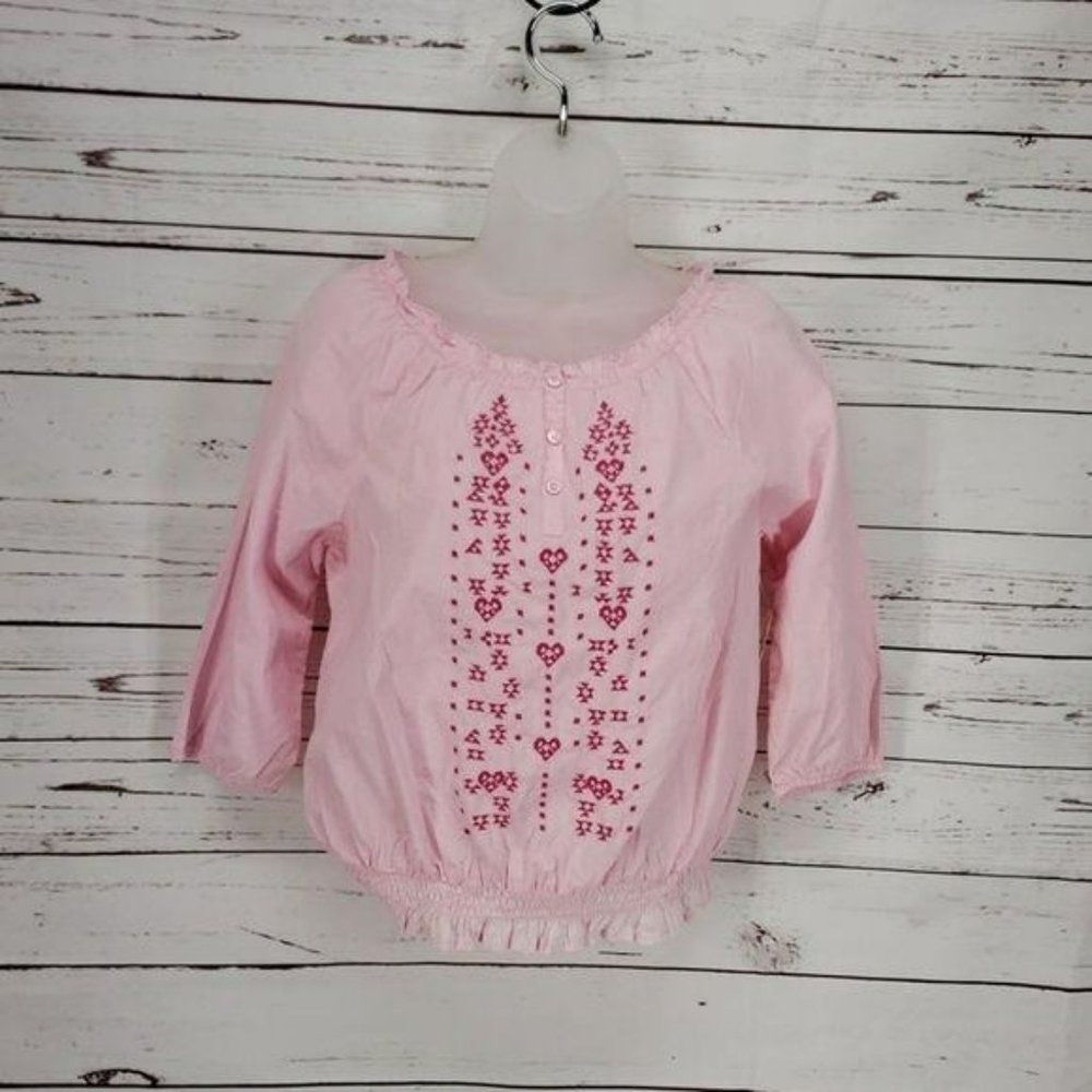 Faded glory pink peplum quarter xl sleeve shirt